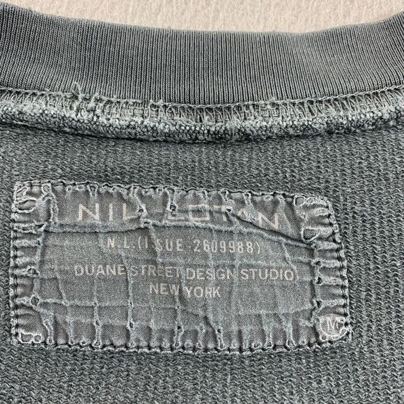 Nili Lotan Pullover Sweater Top Womens Medium Charcoal Black Sleeve Ripped - Picture 6 of 16